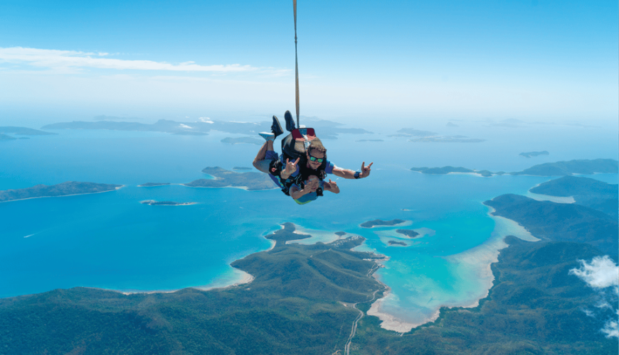 Saut en parachute au dessus des Whitsundays